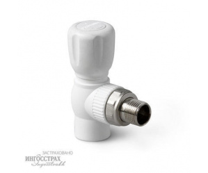 Кран шаровой для радиатора 20 х '1/2'' угловой Белый