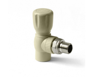 Кран шаровой для радиатора 20 х '1/2'' угловой Серый