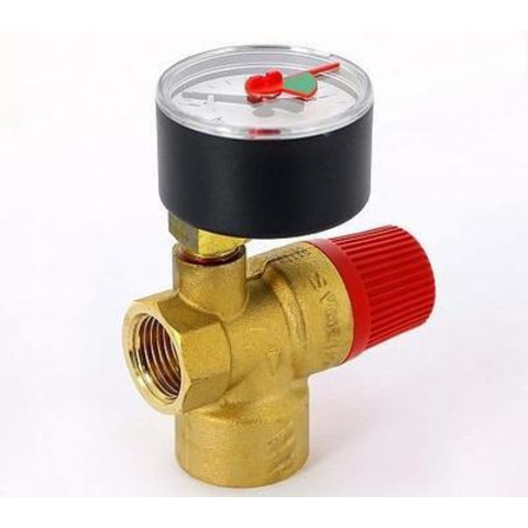 Предохранительная арматура Stout Клапан предохранительный с манометром 1/2'' 3 бар SVS-0002-003015