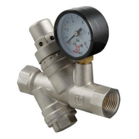 Предохранительная арматура Valtec Подпиточный клапан с фильтром и манометром 1/2'' VT.515.N.04